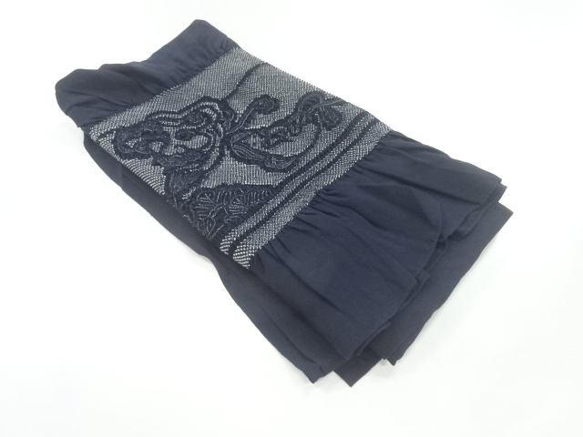 JAPANESE MENS HEKO OBI / SHIBORI / UNUSED / NOH MASK